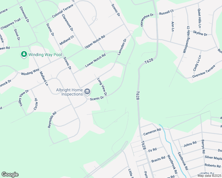 map of restaurants, bars, coffee shops, grocery stores, and more near 359 Scenic Drive in Effort