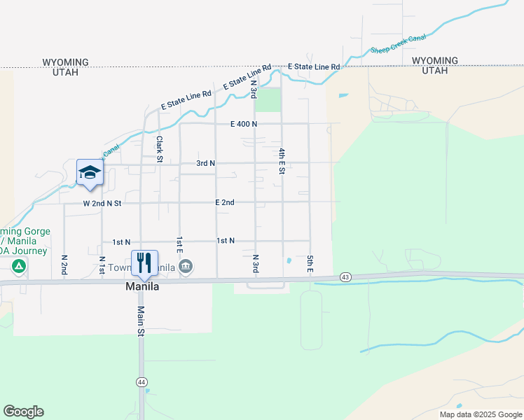 map of restaurants, bars, coffee shops, grocery stores, and more near 184 North 3rd in Manila