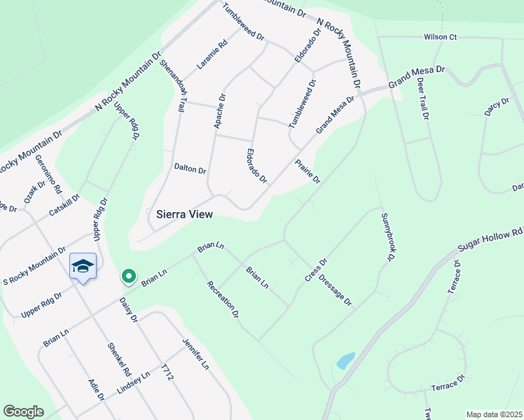 map of restaurants, bars, coffee shops, grocery stores, and more near 1319 Grand Mesa Drive in Effort