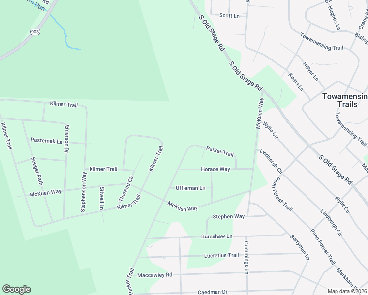 map of restaurants, bars, coffee shops, grocery stores, and more near 321 Parker Trail in Albrightsville