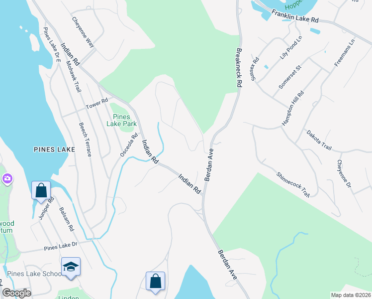 map of restaurants, bars, coffee shops, grocery stores, and more near 228 Butternut Drive in Wayne