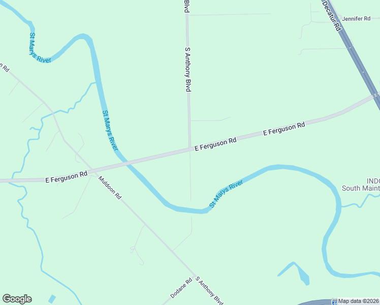 map of restaurants, bars, coffee shops, grocery stores, and more near 10100 South Anthony Boulevard in Fort Wayne