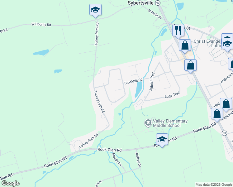 map of restaurants, bars, coffee shops, grocery stores, and more near 110 Eastview Circle in Sugarloaf