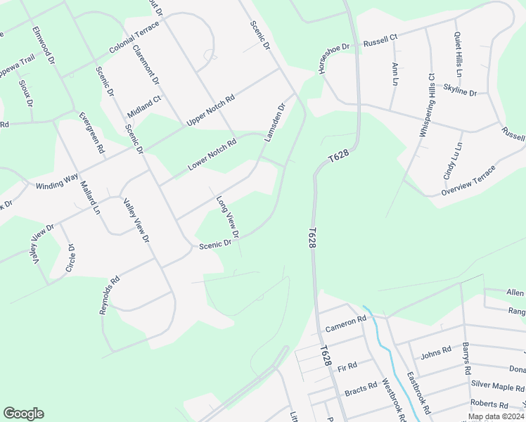 map of restaurants, bars, coffee shops, grocery stores, and more near 375 Scenic Drive in Effort