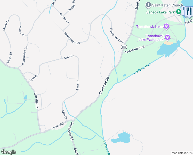 map of restaurants, bars, coffee shops, grocery stores, and more near 3 Ascot Lane in Sparta