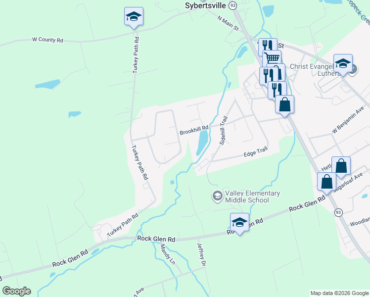 map of restaurants, bars, coffee shops, grocery stores, and more near 6-22 Lake View Trail in Sugarloaf