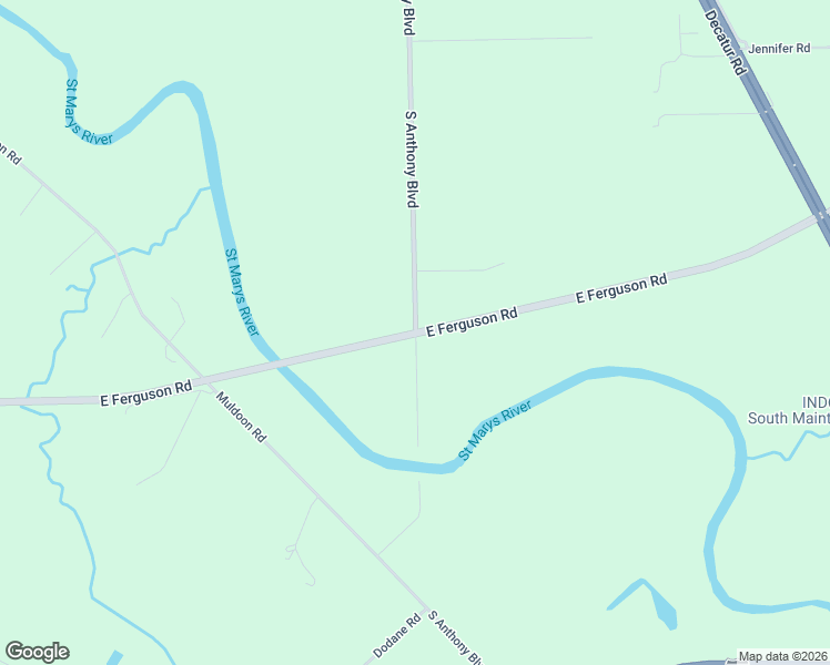 map of restaurants, bars, coffee shops, grocery stores, and more near 10100 South Anthony Extension in Fort Wayne