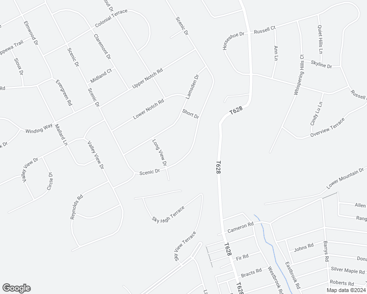 map of restaurants, bars, coffee shops, grocery stores, and more near 375 Scenic Drive in Effort