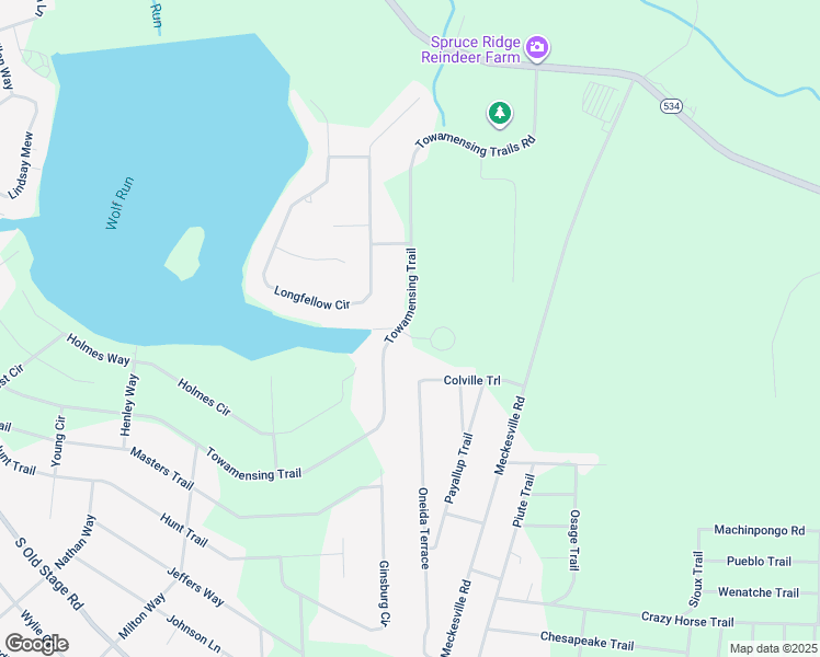 map of restaurants, bars, coffee shops, grocery stores, and more near in Towamensing Trails