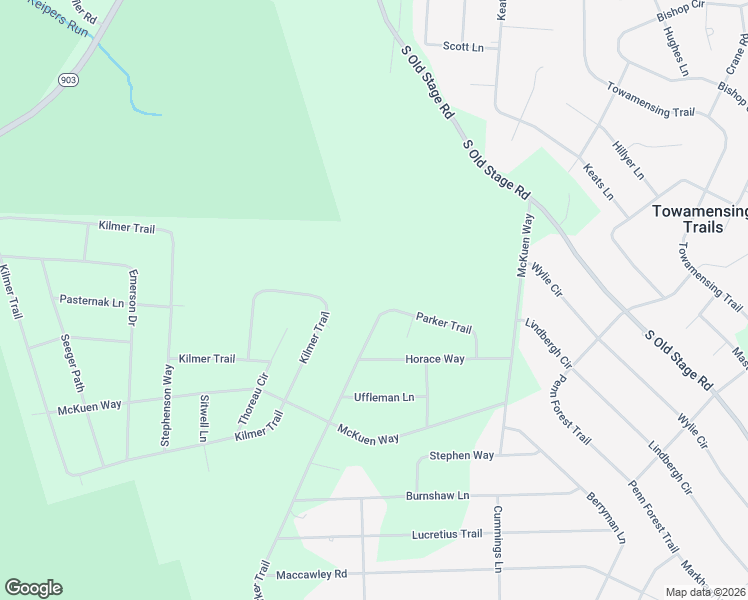 map of restaurants, bars, coffee shops, grocery stores, and more near 321-337 Parker Trail in Albrightsville