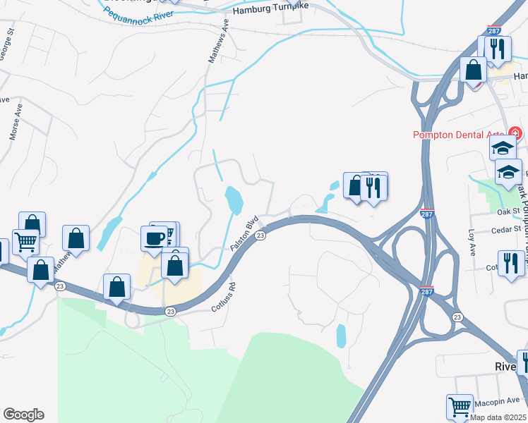map of restaurants, bars, coffee shops, grocery stores, and more near 1001 Wharton Court in Riverdale