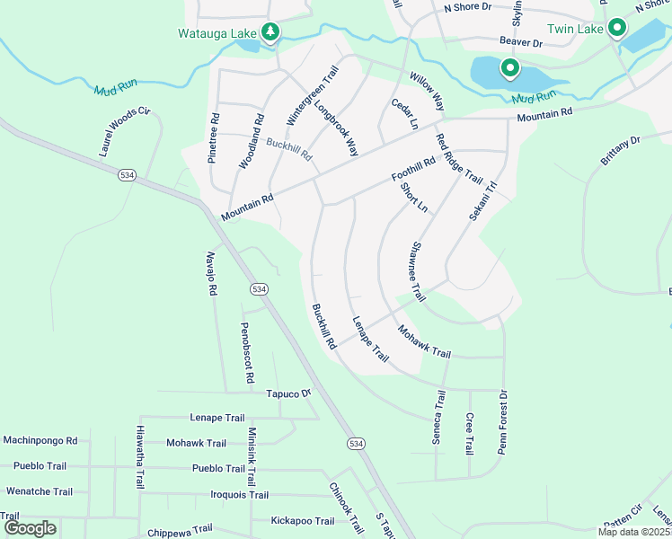 map of restaurants, bars, coffee shops, grocery stores, and more near 113 Lenape Trail in Albrightsville