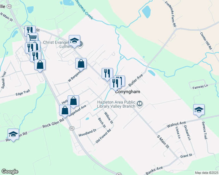 map of restaurants, bars, coffee shops, grocery stores, and more near 324 Main Street in Sugarloaf