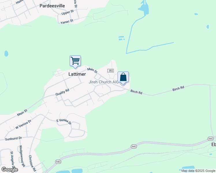 map of restaurants, bars, coffee shops, grocery stores, and more near 324 Lattimer Road in Hazleton