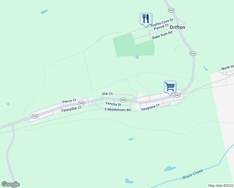 map of restaurants, bars, coffee shops, grocery stores, and more near Star Court in Freeland