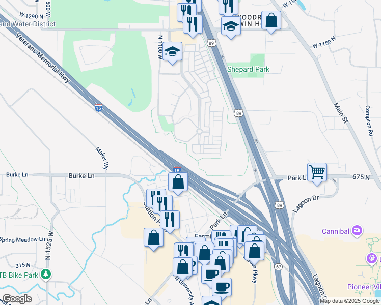 map of restaurants, bars, coffee shops, grocery stores, and more near 995 Willow Green Way in Farmington