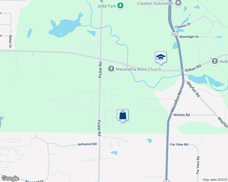 map of restaurants, bars, coffee shops, grocery stores, and more near 1481 Millstone Circle in Akron