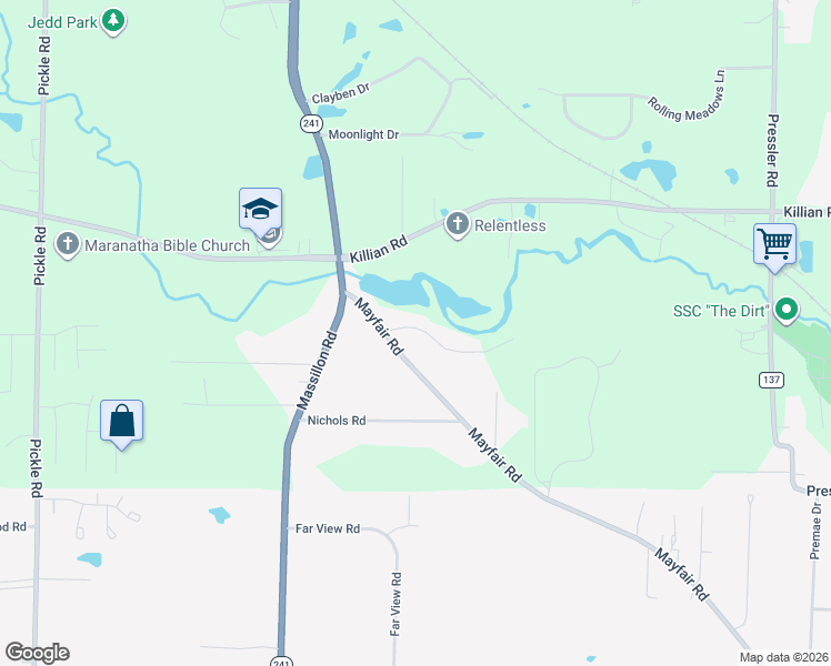 map of restaurants, bars, coffee shops, grocery stores, and more near 1789 Piercy Drive in Akron