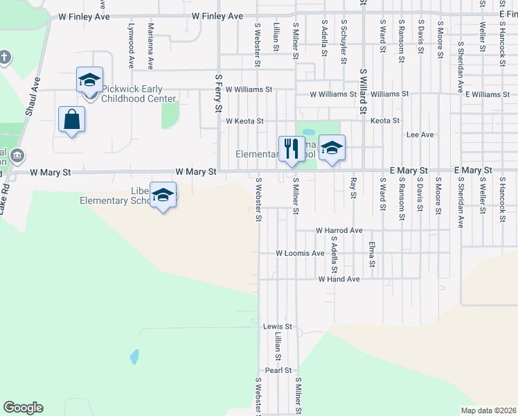 map of restaurants, bars, coffee shops, grocery stores, and more near 701 South Webster Street in Ottumwa
