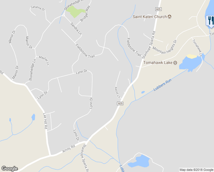 map of restaurants, bars, coffee shops, grocery stores, and more near 7 Ascot Lane in Sparta Township