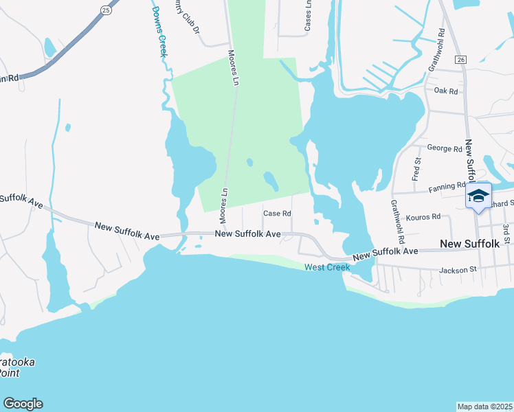 map of restaurants, bars, coffee shops, grocery stores, and more near 435 Bay Road in Cutchogue