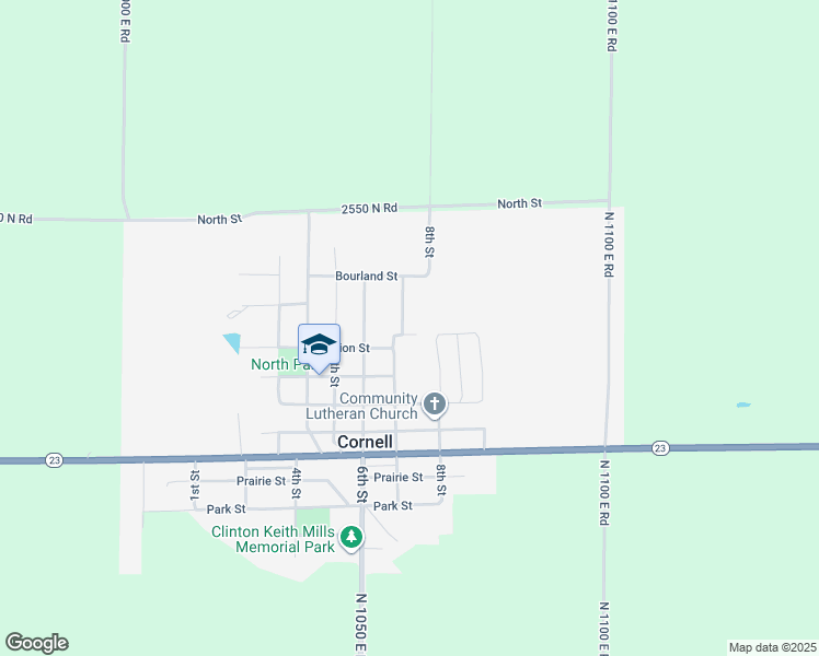 map of restaurants, bars, coffee shops, grocery stores, and more near 700 East Bauman Street in Cornell