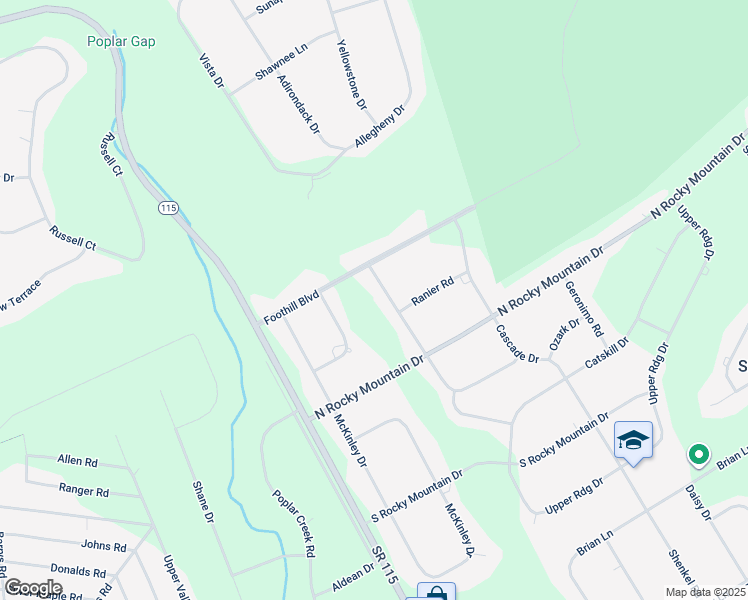 map of restaurants, bars, coffee shops, grocery stores, and more near 295 Matterhorn Drive in Effort