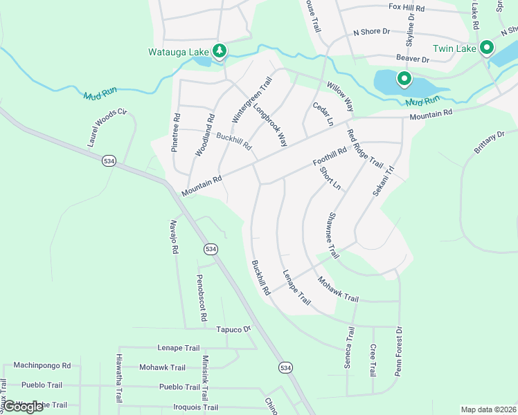 map of restaurants, bars, coffee shops, grocery stores, and more near 126 Buckhill Road in Albrightsville