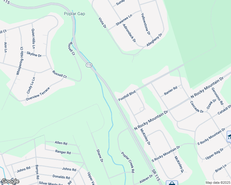 map of restaurants, bars, coffee shops, grocery stores, and more near 3464 Pennsylvania 115 in Effort
