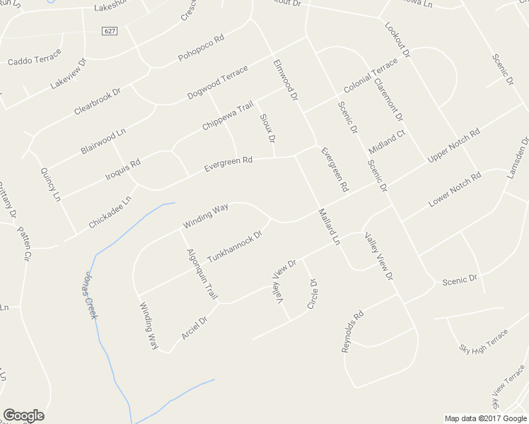 map of restaurants, bars, coffee shops, grocery stores, and more near 2204 Winding Way in Albrightsville