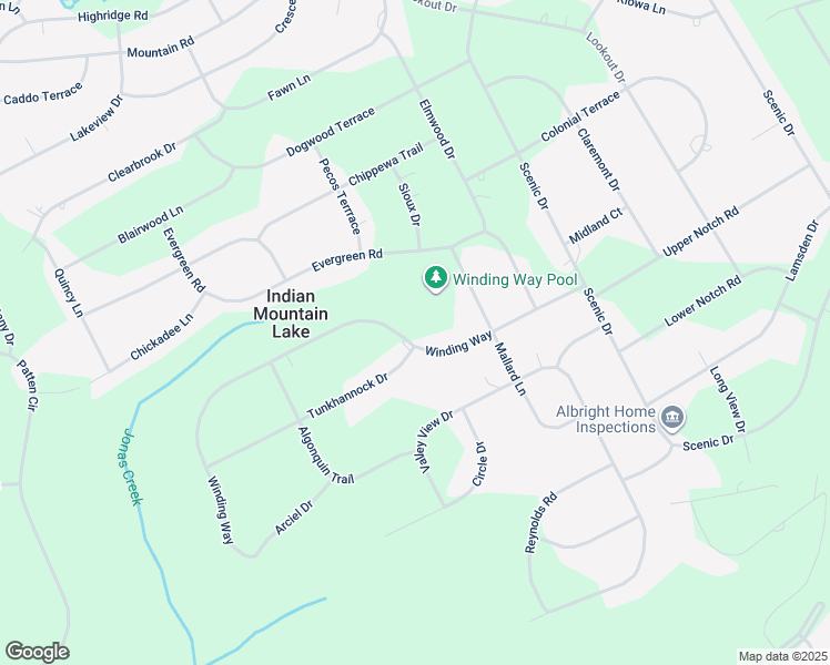 map of restaurants, bars, coffee shops, grocery stores, and more near 199 Winding Way in Albrightsville