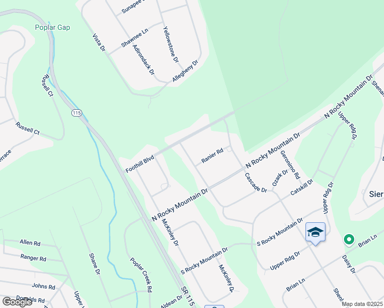 map of restaurants, bars, coffee shops, grocery stores, and more near 294 Matterhorn Drive in Effort