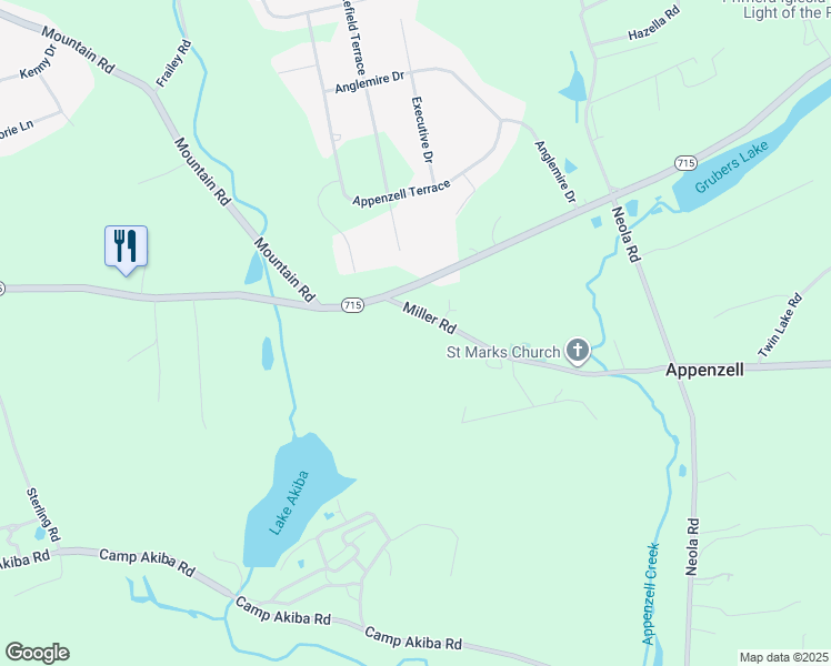 map of restaurants, bars, coffee shops, grocery stores, and more near in Stroudsburg