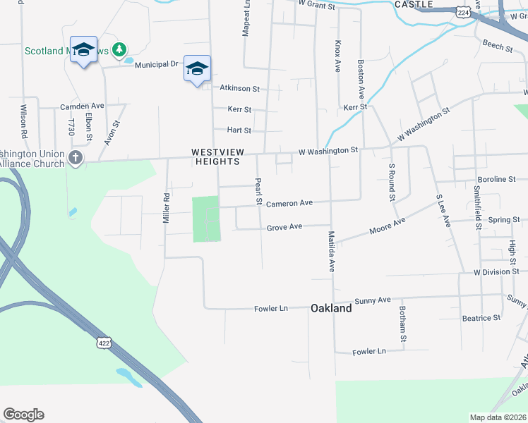 map of restaurants, bars, coffee shops, grocery stores, and more near 1706 Grove Avenue in New Castle