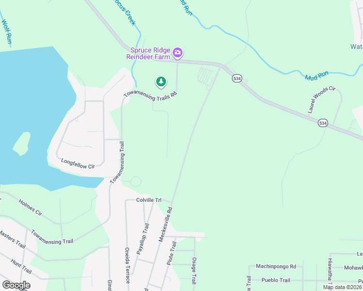 map of restaurants, bars, coffee shops, grocery stores, and more near 215 Meckesville Road in Albrightsville
