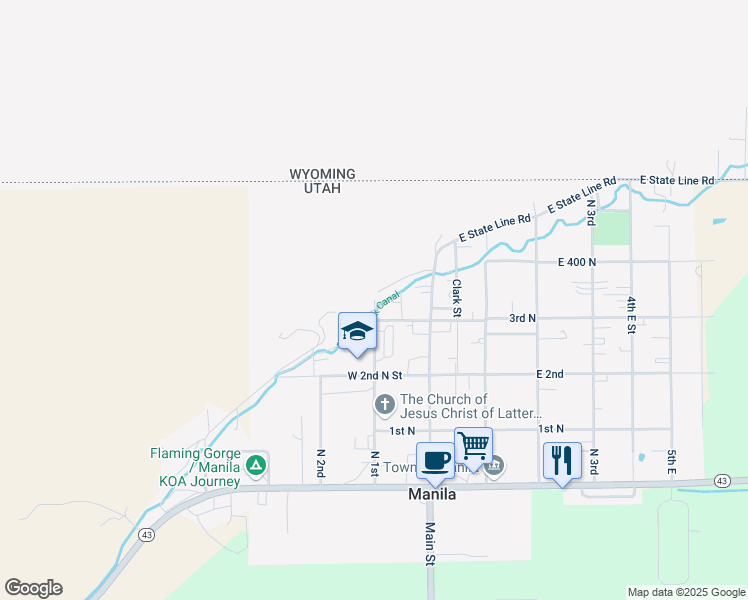 map of restaurants, bars, coffee shops, grocery stores, and more near 398 North 1st in Manila
