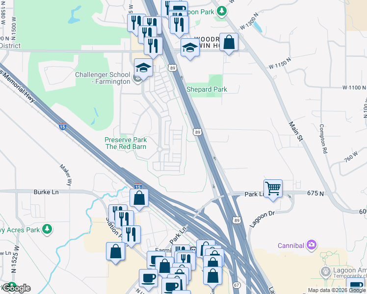 map of restaurants, bars, coffee shops, grocery stores, and more near 888 Spring Pond Drive in Farmington