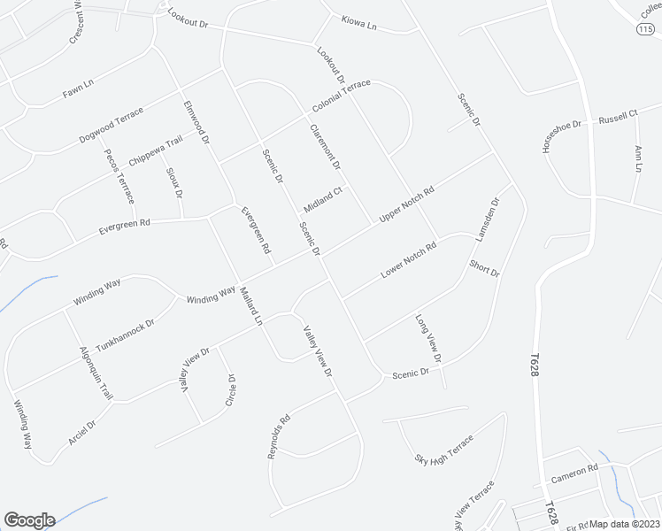 map of restaurants, bars, coffee shops, grocery stores, and more near 247 Scenic Drive in Albrightsville