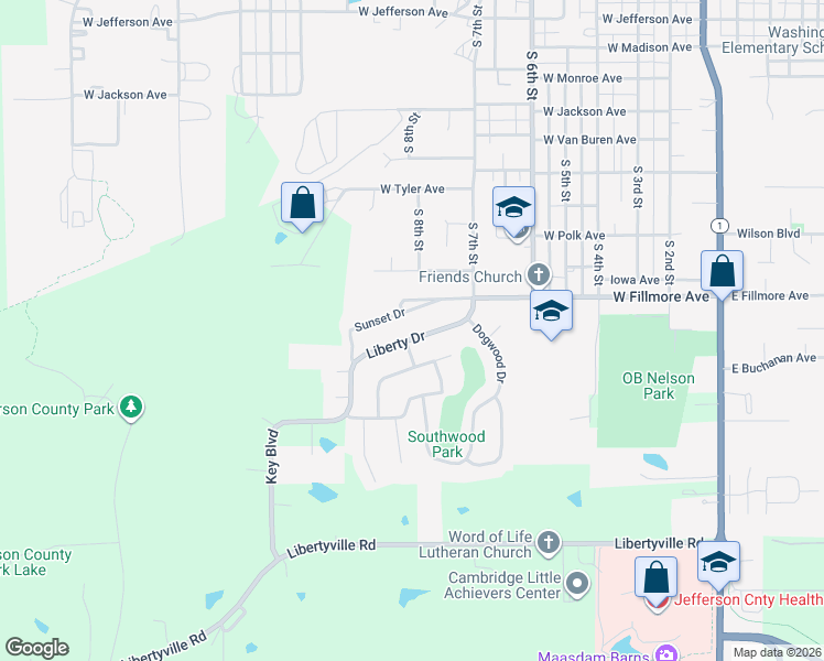 map of restaurants, bars, coffee shops, grocery stores, and more near 902 Sunset Drive in Fairfield
