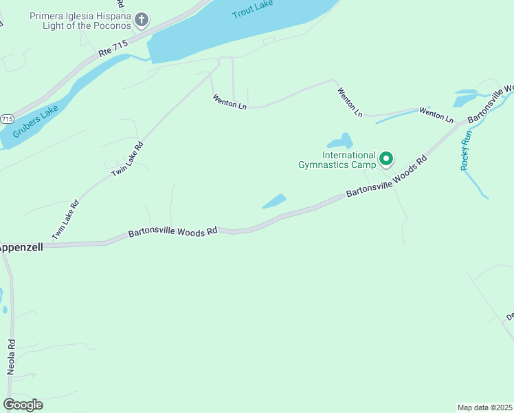 map of restaurants, bars, coffee shops, grocery stores, and more near 665 Bartonsville Woods Road in Stroudsburg