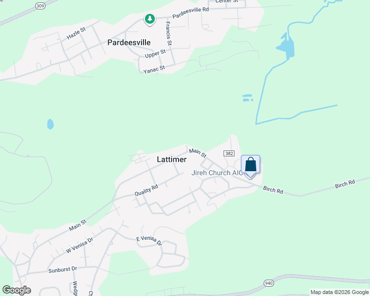 map of restaurants, bars, coffee shops, grocery stores, and more near 301 Lattimer Road in Hazleton