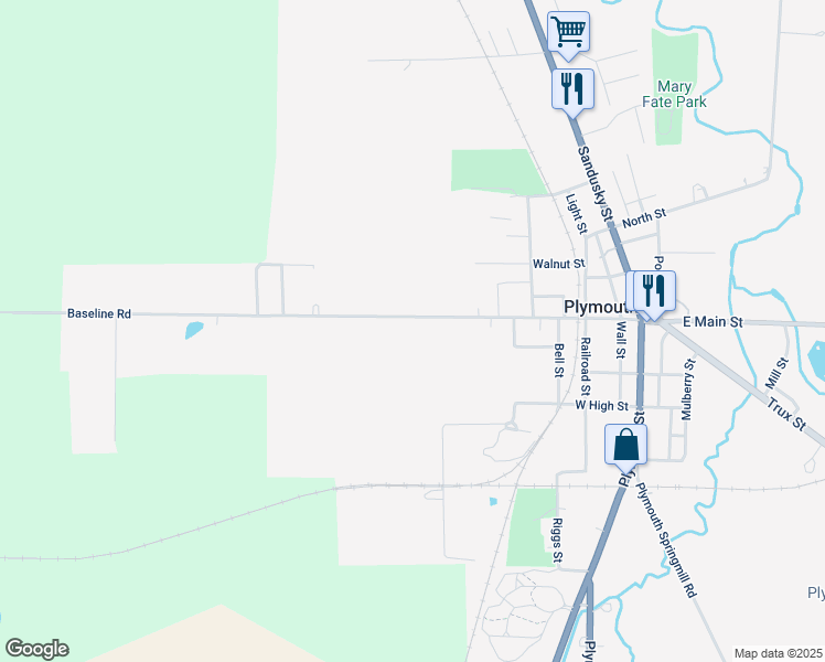 map of restaurants, bars, coffee shops, grocery stores, and more near 233 West Broadway Street in Plymouth