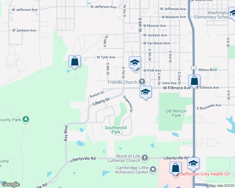 map of restaurants, bars, coffee shops, grocery stores, and more near 743 Liberty Drive in Fairfield