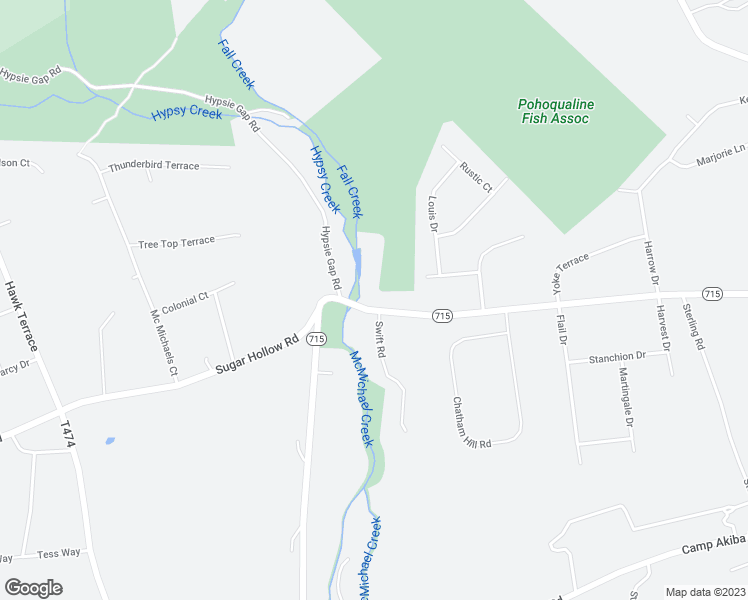 map of restaurants, bars, coffee shops, grocery stores, and more near 1303 Pennsylvania 715 in Stroudsburg