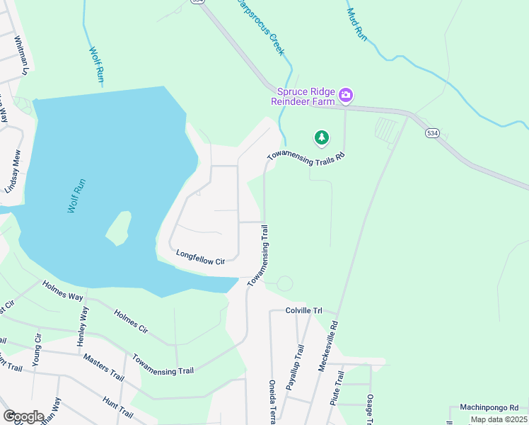 map of restaurants, bars, coffee shops, grocery stores, and more near 44 Towamensing Trails Road in Albrightsville