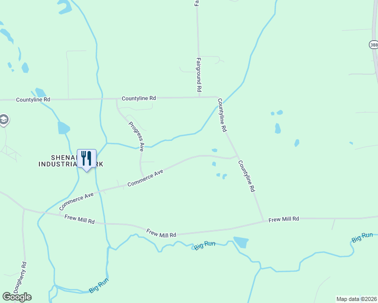 map of restaurants, bars, coffee shops, grocery stores, and more near 765 Commerce Avenue in New Castle
