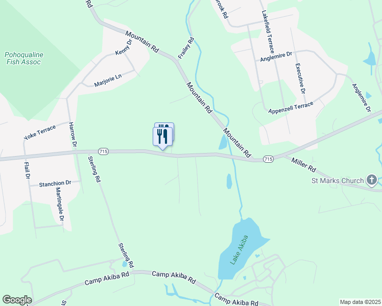 map of restaurants, bars, coffee shops, grocery stores, and more near 1545 Pennsylvania 715 in Stroudsburg