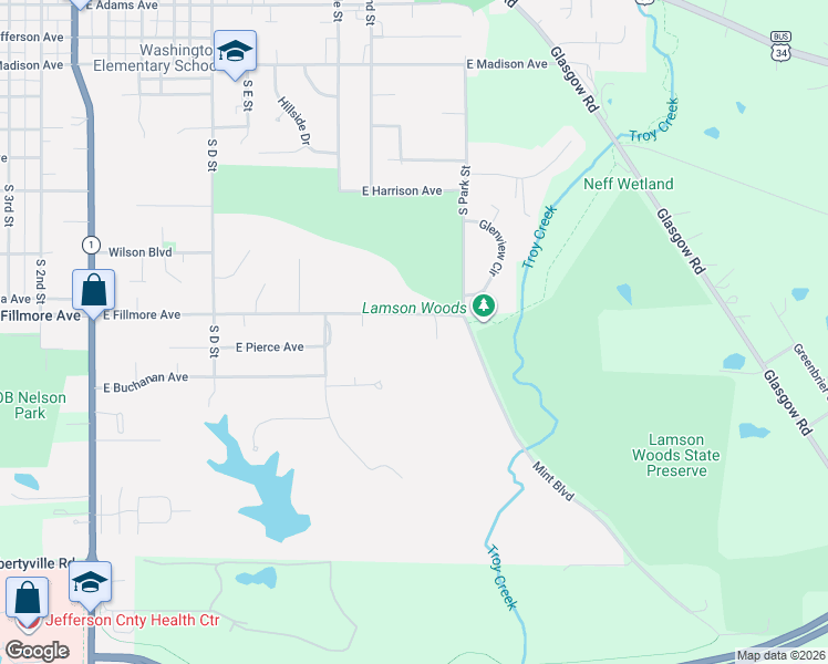 map of restaurants, bars, coffee shops, grocery stores, and more near 900-1122 East Fillmore Avenue in Fairfield