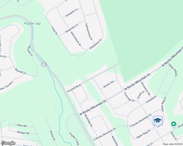 map of restaurants, bars, coffee shops, grocery stores, and more near 1 Foothill Boulevard in Effort