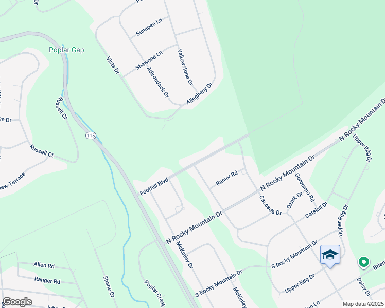 map of restaurants, bars, coffee shops, grocery stores, and more near 171 Foothill Boulevard in Effort